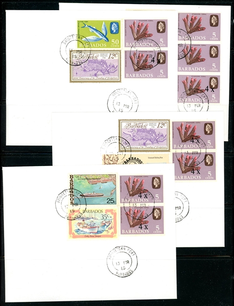 Barbados Scott 327 Surcharge with Several Variations (Est $100-150)
