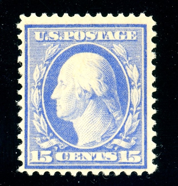 USA Scott 382 MLH Fine, 15c Pale Blue Washington (SCV $225)