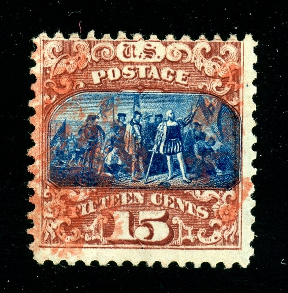 USA Scott 119 Used Fine, Red Cancel with 2000 PSE Certificate (SCV $340)