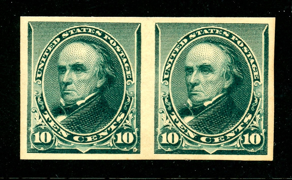 USA Scott 226P5  10c Green Plate Proof Pair on Stamp Paper (SCV $325)