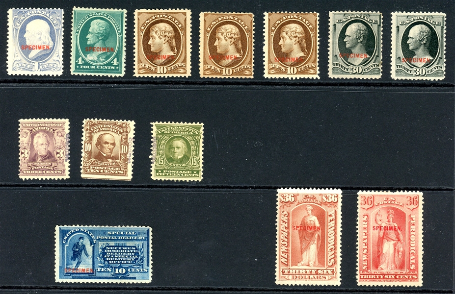 Group of 26 SPECIMEN Overprinted Stamps  (Est SCV $1000)