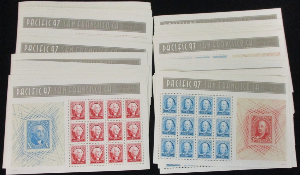 USA Scott 3139-3140 Pacific 97 Souvenir Sheets, Qty 19 Sets (Face $250)