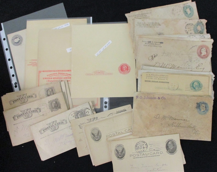 US Postal Stationery in Shoebox, Mint and Used (Est $150-200)