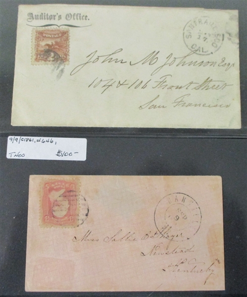 USA 19th Century Covers, 11 Different (Est $200-300)