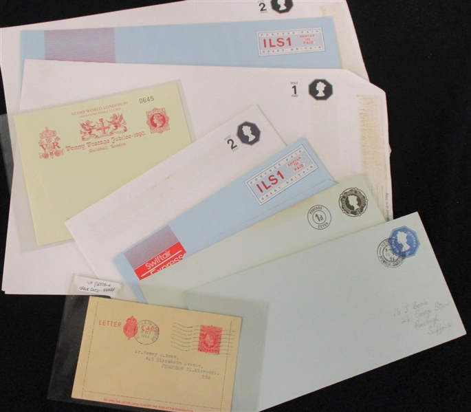 Great Britain Mint/Used Postal Stationery Group (Est $90-120)