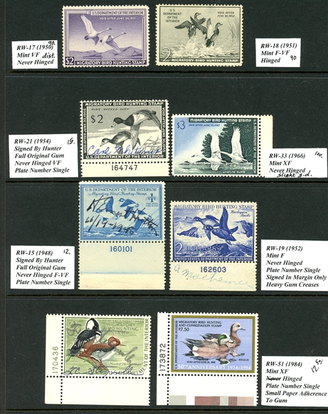 Group of 16 Federal Ducks, Mostly Unused (Est $250-350)