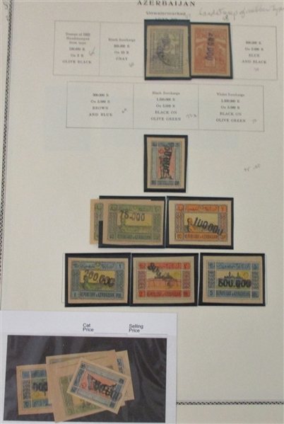 Early Azerbaijan Collection on Scott Pages (Est $200-300)