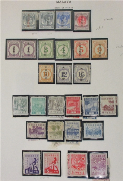 Malaya - Japanese Occupation Collection on Minkus Pages (Est $300-350)