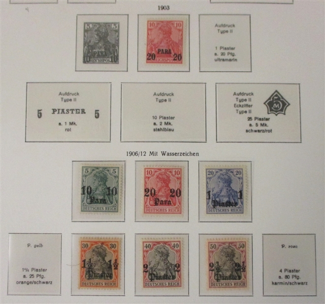 German Offices in Turkish Empire Parallel Mint and Used Collection (Est $300-350)