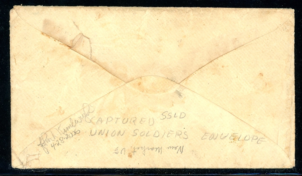 CSA Scott 12 (AD) Tied to Cover, Captured Union Soldiers Envelope (Est $100-150)
