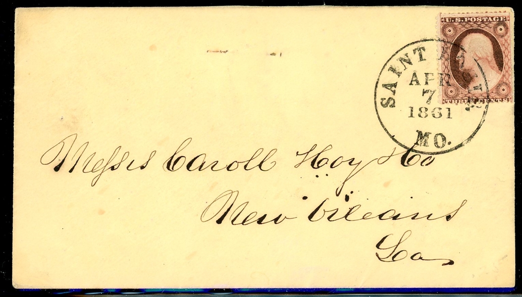 USA Scott 26 on Cover to New Orleans, 1861, CSA Time Period (Est $60-100)
