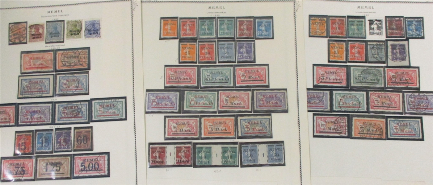 Memel Parallel Mint/Used Collection on Scott Pages (Est $400-500)