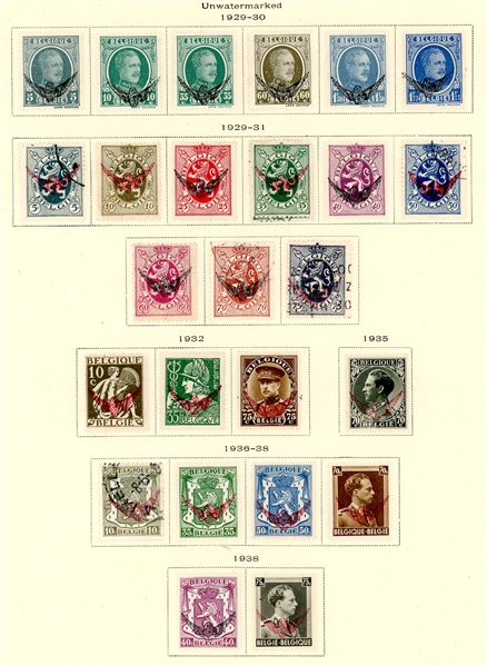 Belgium Officials Collection to 1966 on Scott Pages (Est $75-100)