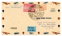 Brazil 1930 Zeppelin Cover, Flight LZ-127, Brazil to Lakehurst (Est $75-100)