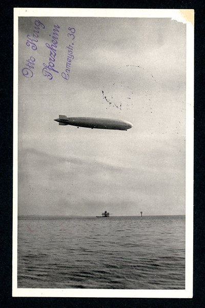Switzerland 1930 Zeppelin Real Photo Postcard, Flight LZ-127, Basel-Zurich (Est $30-40)