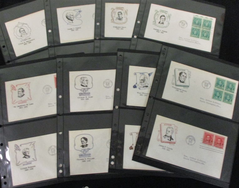 USA Scott 859-893 Famous Americans Set of First Day Covers (SCV $150)