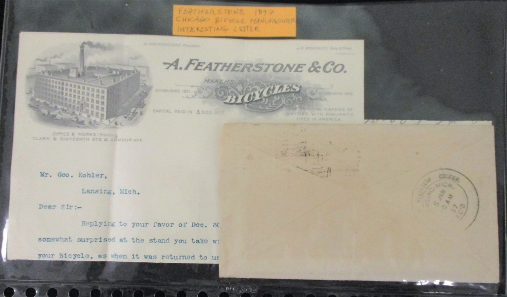 Postal Cards 1896-1897 Lansing MI Weather Forecast Cancels (Est $250-300)