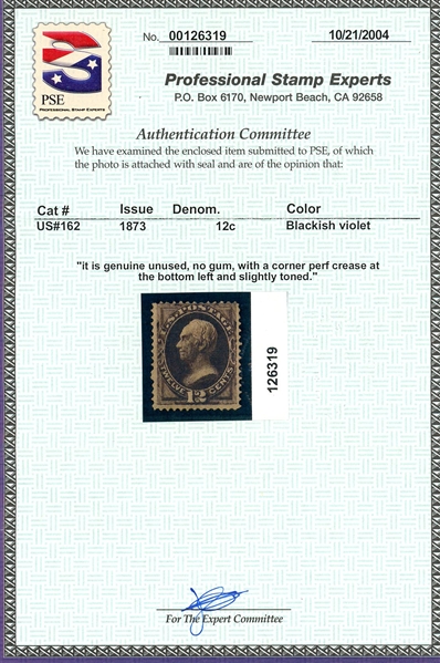 USA Scott 162, 166 Unused, Faults With Certificates (SCV $1475)