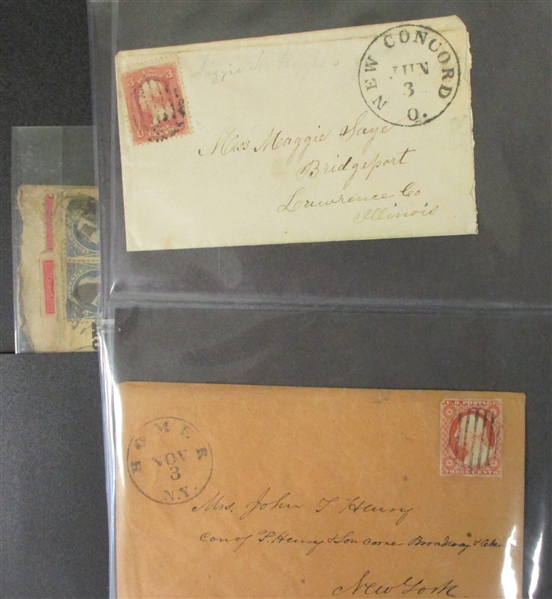USA Stampless and Other 19th Century Cover Lot (Est $175-200)