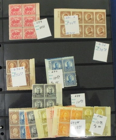 USA Early Plate Block Accumulation on Stockpages