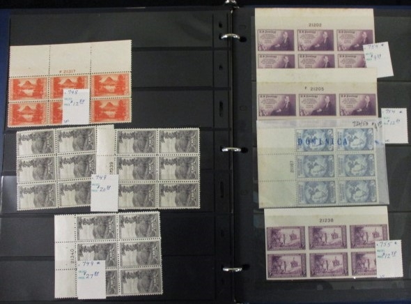 USA Early Plate Block Accumulation on Stockpages