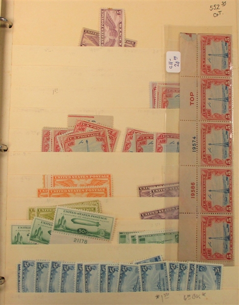 USA Large Holding of Mint Singles and Plate Blocks (Est $500-800)