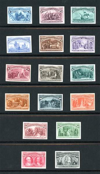 USA Scott 230P4-245P4 Complete Set of Card Proofs, 1893 Colombians (SCV $2110)