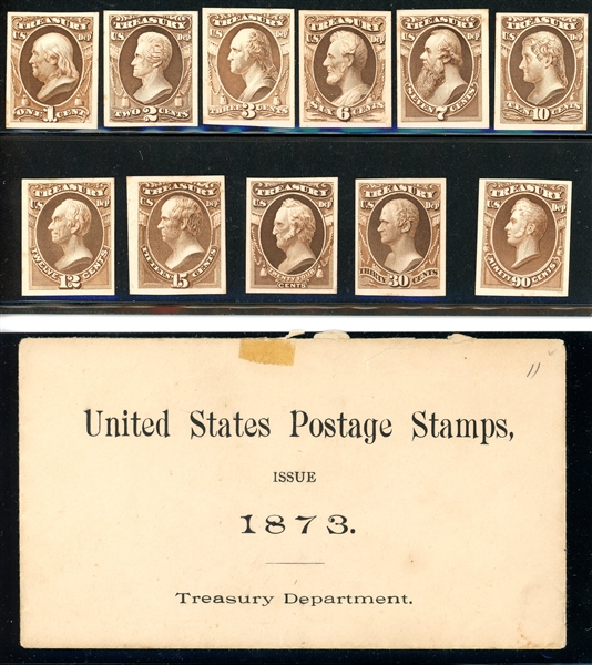 USA Scott O72P4-O82P4 Treasury Dept Complete Set Proofs on Card (Est $120-150)