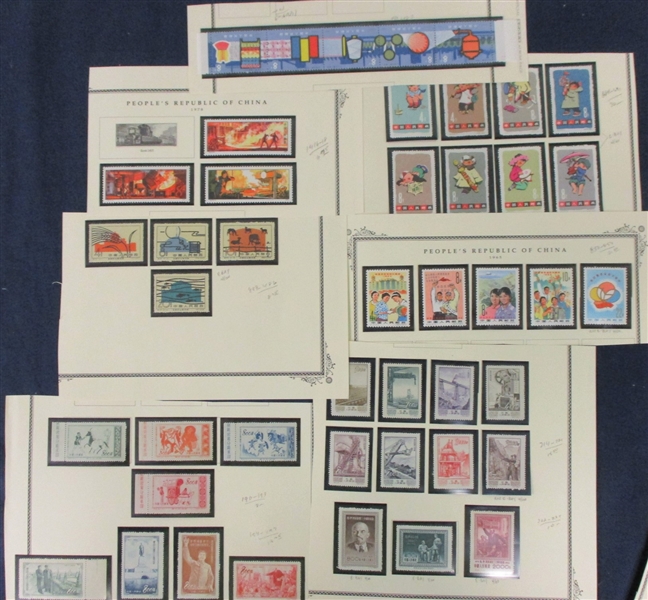 People's Republic of China Mint Unused Sets From Album Pages, 1950-80s (Est $300-400)