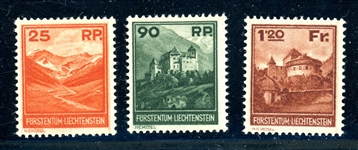 Liechtenstein Scott 108-110 MNH Complete Set, 1933 Issues (SCV $840)