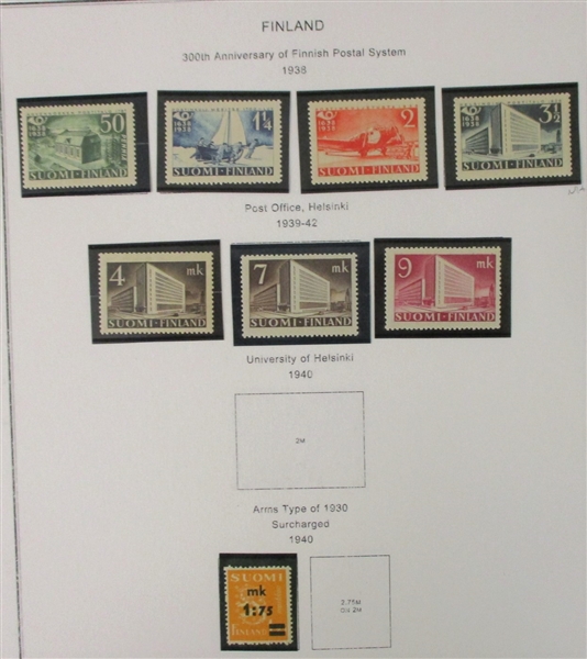 Finland Collection on Album Pages to 1960 (Est $500-700)