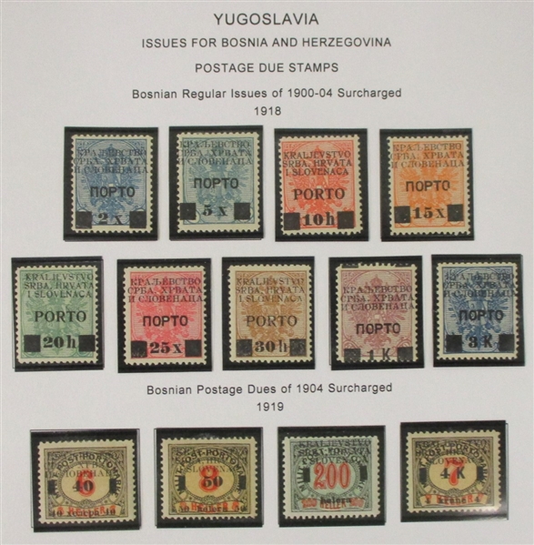 Bosnia & Herzegovina with Yugoslavia Mint/Used Collection to 1916 (Est $250-300)