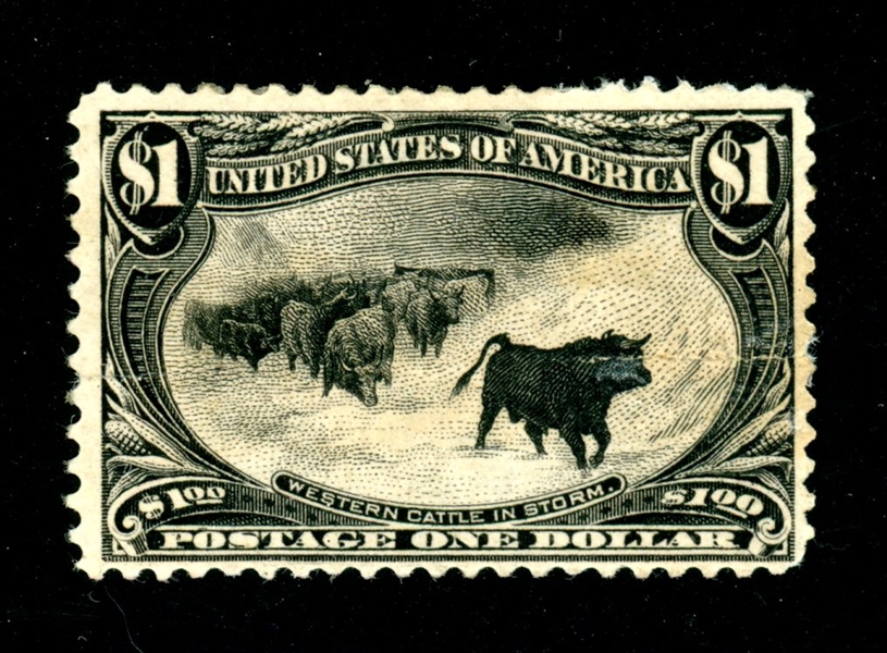 USA Scott 292 Unused Fine, Cattle in the Storm, Spacefiller (SCV $850)