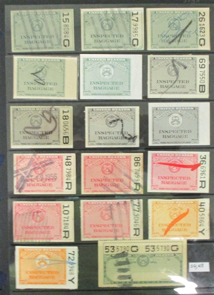 USA Custom Baggage Stamps, 400+ Stamps (Est $400-500)