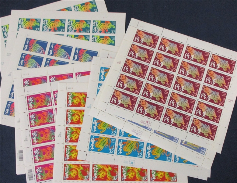 USA Mint Sheets - All Lunar New Year, 29c to Forevers (Face $258)