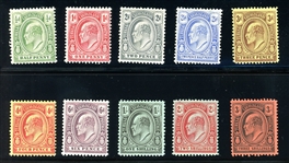 Turks and Caicos Islands Scott13-22 MLH Complete Set, KEVII (SCV $132) 