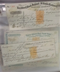 Revenue Stamped Paper Checks, 19th Century Railroads (Est $150-200)