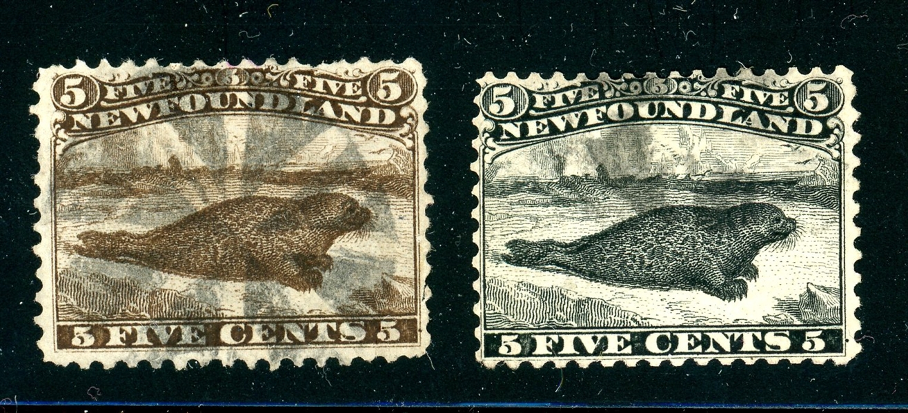 Newfoundland Scott 25-26 Used, Fine, Walrus (SCV $725)