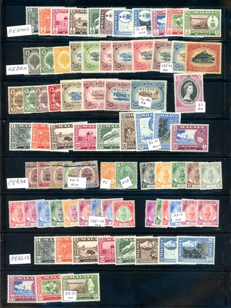 Malaya and States Mint/Used Accumulation on Stockpages (Est $300-400)