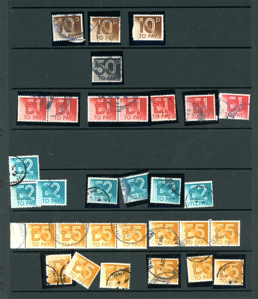 Great Britain Mint/Used Postage Due Hoard on Pages (Est $100-200)