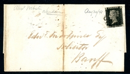 Great Britain Scott 1 on Folded Letter 1841 (SCV $750)