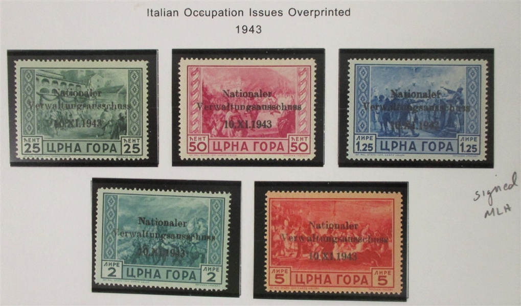 Montenegro Specialized Collection to 1913 (Est $500-600)