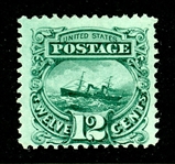 USA Scott 117 Unused, No Gum, Fine, 12c 1869 Pictorial (SCV $725) 
