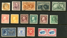 USA Group of 15 Unused/Used Stamps (SCV $1600)