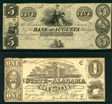 1860s Obsolete Currency Confederate Paper Money, 2 Items (Est $40-60)