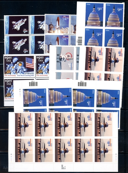 USA High Value Postage in Plate Blocks (Face $1097)