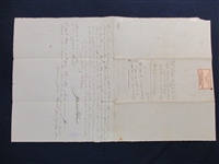 Whittens Express Label on Mortgage Deed, 1851 (Est $120-150)
