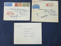 China Covers, Airmail/Registered to England, 1941 (Est $60-90)