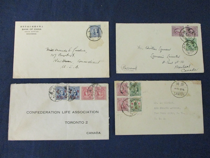 China Covers, to USA, 1920-30's, Nice variety (Est $150-200)