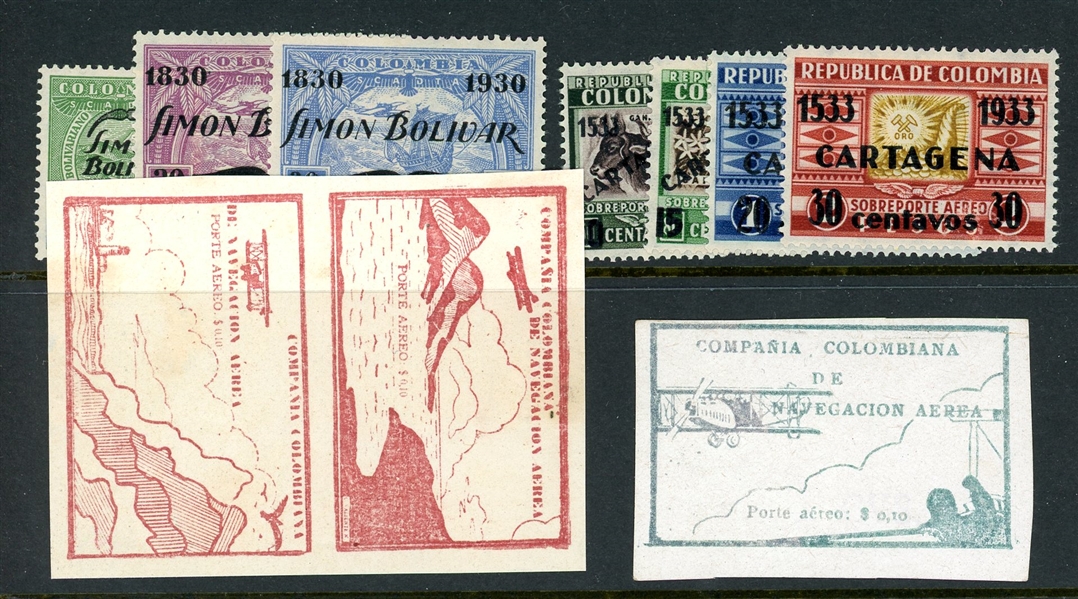 Colombia Unused Early Airmails (Est $150-200) 